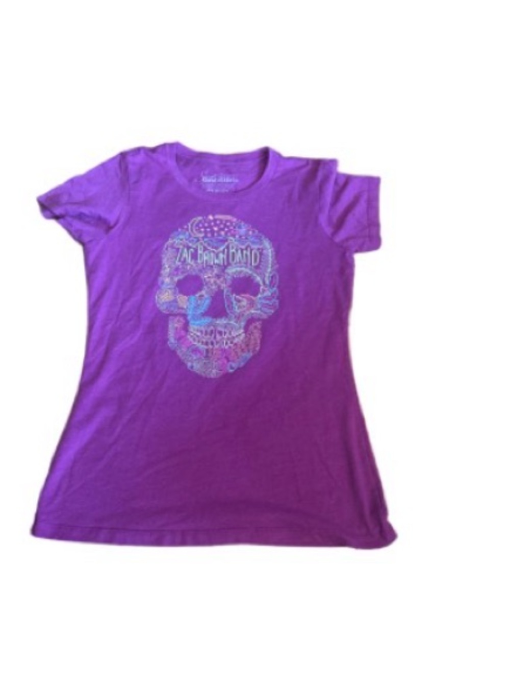 Zac Brown Band. Purple Short-Sleeve Graphic Skull Tee  2016 tour